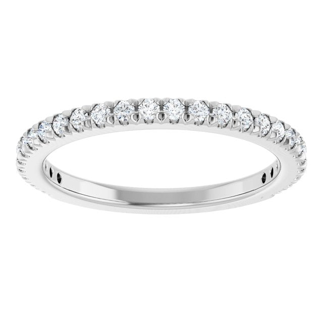 14K Gold & Platinum Lab-Grown Diamond French-Set Anniversary Band - Options Available