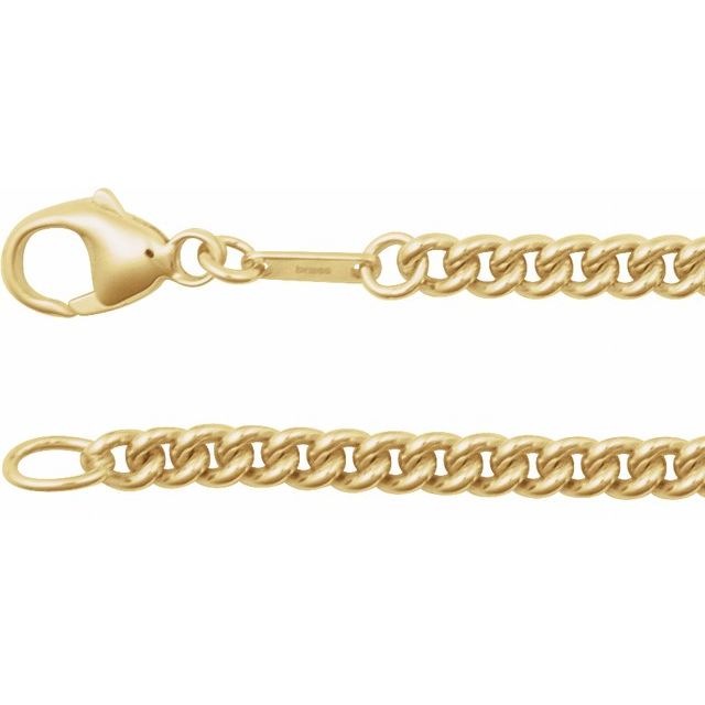 14K Yellow Gold, 3.4 mm Curb 8" Chain – Elegant Luxury Jewelry