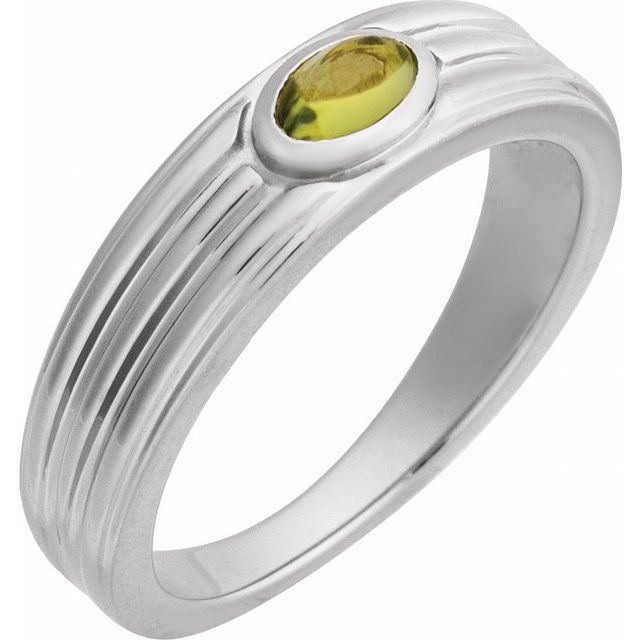 Natural Turquoise Cabochon Solitaire Ring in 14K Gold, Silver & Platinum