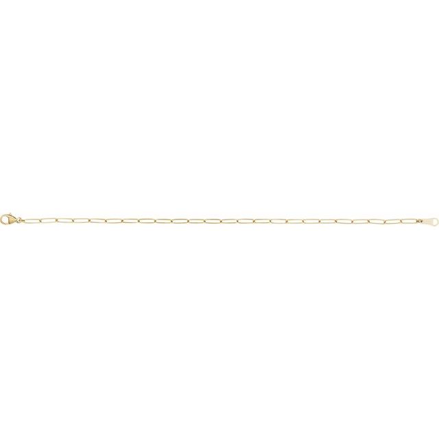 18K Yellow Gold 2.4 mm Paperclip 7" Chain – Elegant Luxury Jewelry