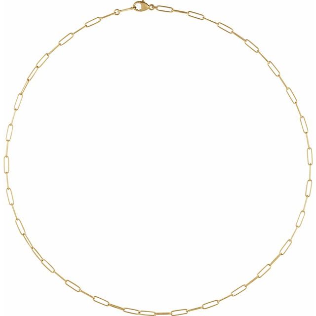 18K Yellow Gold 2.4 mm Paperclip-Style 16" Chain – Timeless Elegance