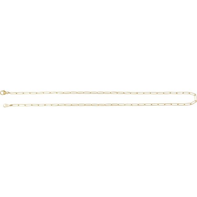 18K Yellow Gold 2.4 mm Paperclip-Style 16" Chain – Timeless Elegance