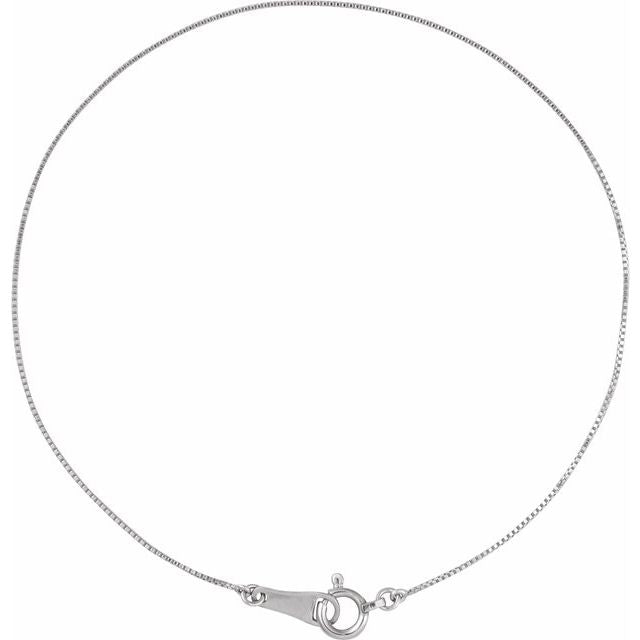 Platinum 0.5 mm Box Chain - Elegant 7 Inch Luxury Accessory