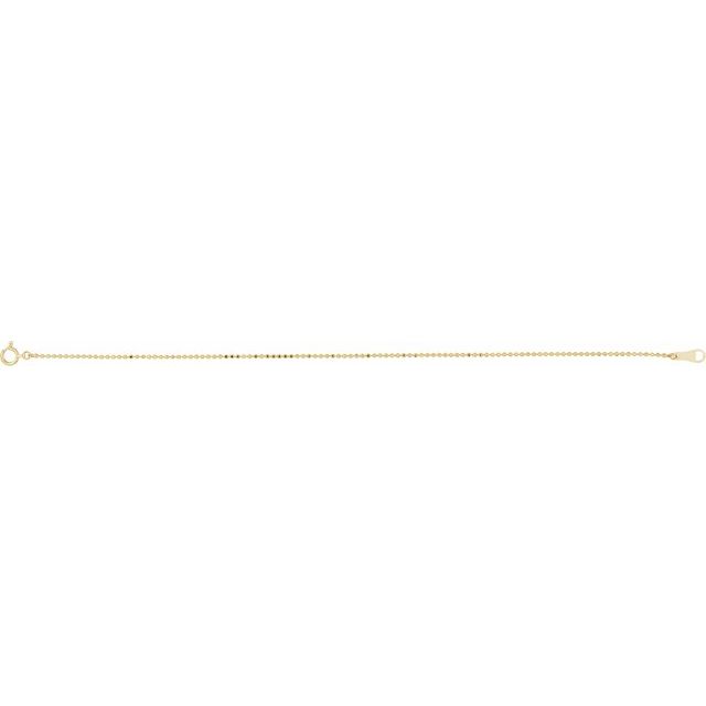 10K Yellow 1.2 mm Diamond-Cut Bead 7" Chain