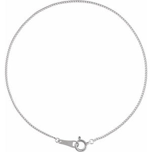 Platinum 1 mm Curb Chain - 7 Inch Elegant Bracelet