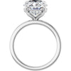 Platinum Solitaire plus Hidden Halo Diamond Engagement Ring