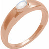 Elegant 14K Rose Gold Turquoise Cabochon Dome Ring