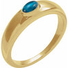 Elegant 14K Rose Gold Turquoise Cabochon Dome Ring