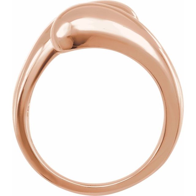 14K Gold Bypass Ring - Polished Design