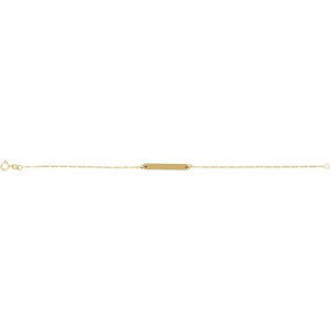 14K Rose Gold Engravable 7x5 mm Bar Bracelet – Personalizable Luxury