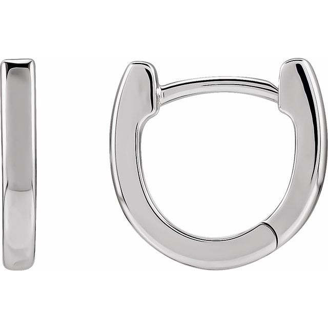 Platinum Hinged Hoop Earrings