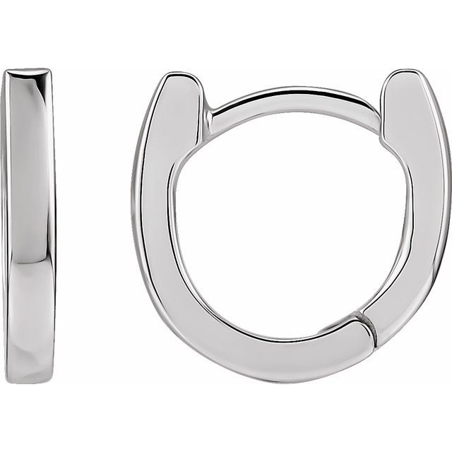 Platinum Hinged Hoop Earrings