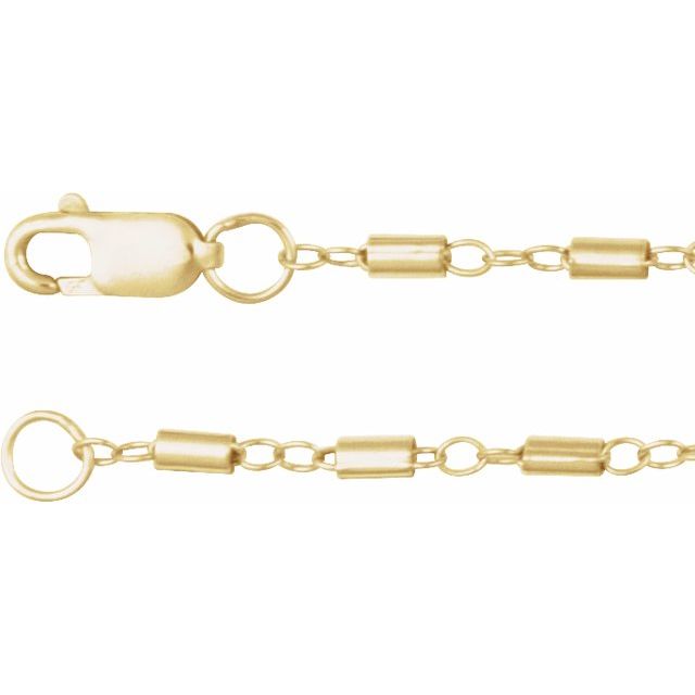 14K Yellow Gold, 1.7 mm Satellite Bar Cable 16" Chain