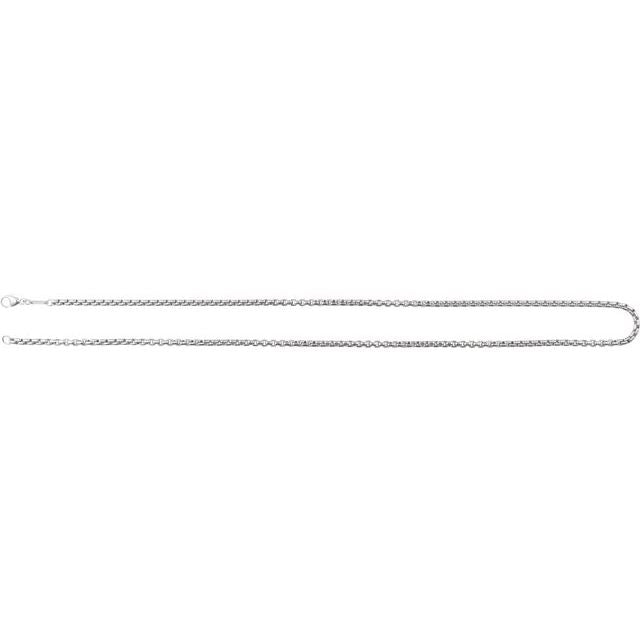 14K White Gold 1.8 mm Rounded Box Chain - Elegant Design