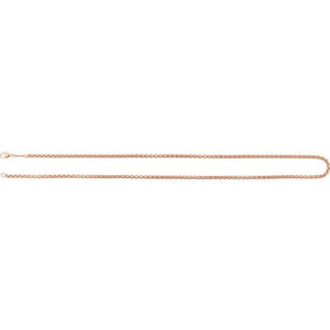 14K White Gold 1.8 mm Rounded Box Chain - Elegant Design