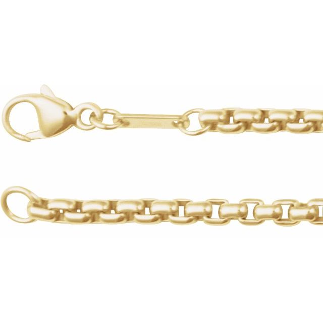Rounded Box Chain Bracelet in 14K Gold Available in 7" - 8"