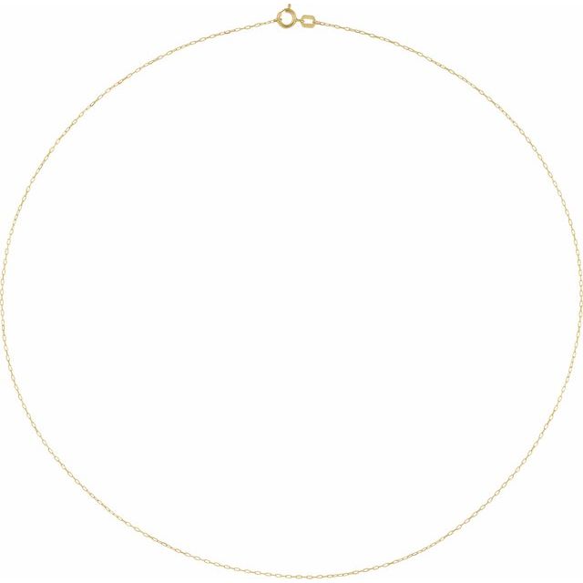 14K Yellow Gold, 16 mm Paperclip-Style Chain - Diamond-Cut Design