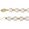 14K Yellow Gold, 7-8 mm Cultured White Freshwater Pearl Bracelet