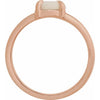 Elegant 14K Rose Gold White Opal Cabochon Ring