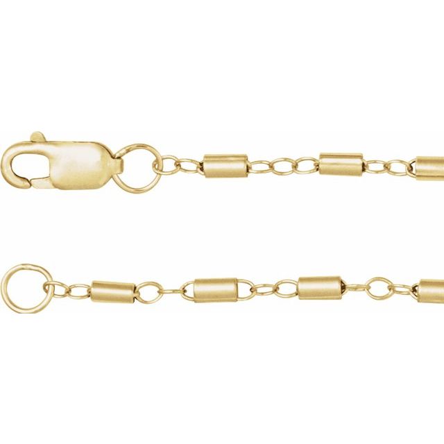 Satellite Bar Cable Chain Necklace in 14K Gold, Available in 16" - 24" Lengths
