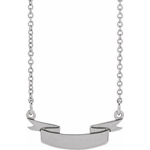 14K Gold Engravable Ribbon Necklace