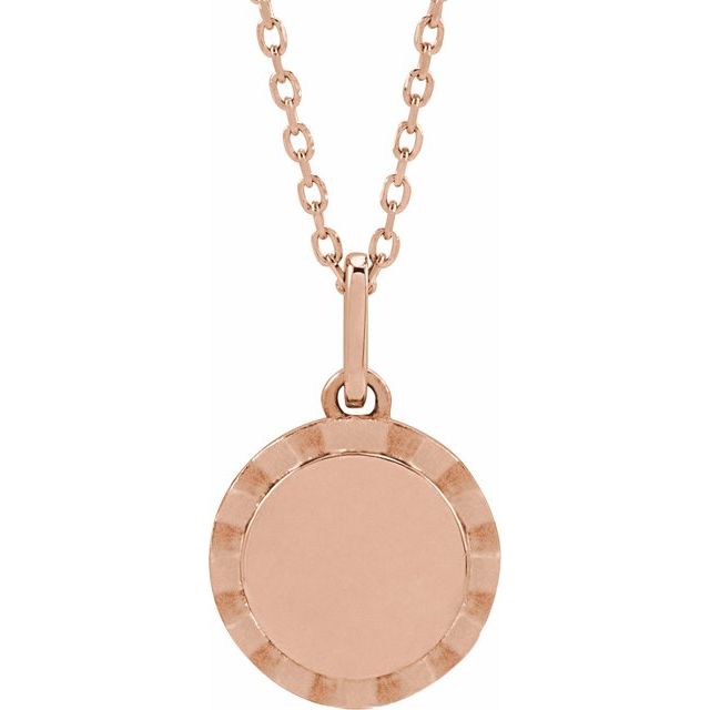 14K Gold Engravable Sunburst Pendant