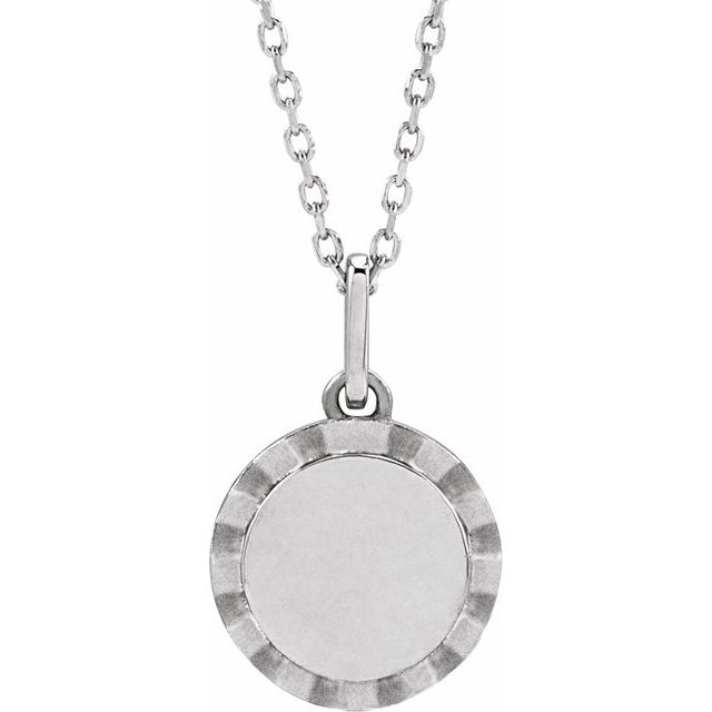 14K Gold Engravable Sunburst Pendant
