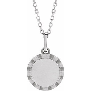 14K Gold Engravable Sunburst Pendant