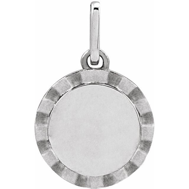 14K Gold Engravable Sunburst Pendant