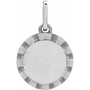 14K Gold Engravable Sunburst Pendant