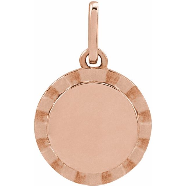 14K Gold Engravable Sunburst Pendant