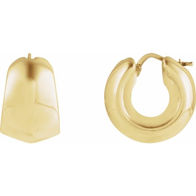 14K Yellow Gold 22.2 mm Polished Tapered Hoop Earrings