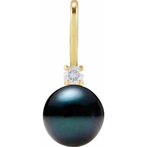 Cultured Akoya Pearl and 0.03 CTW Natural Diamond Pendant in 14K Gold, Silver & Platinum