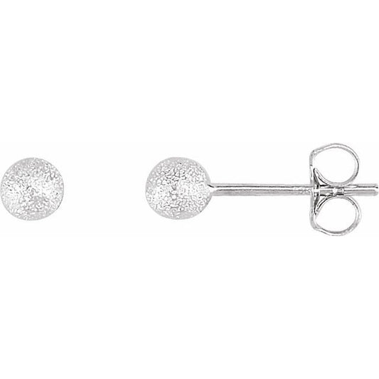 Sterling Silver 4 mm Stardust Ball Earrings