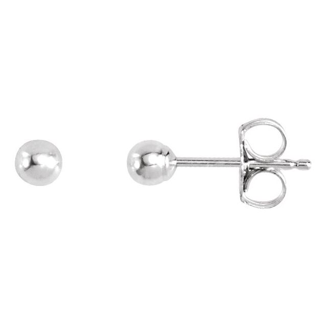 Sterling Silver Ball Stud Earrings - Bright Finish
