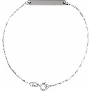 14K Gold Engravable Bar Bracelet
