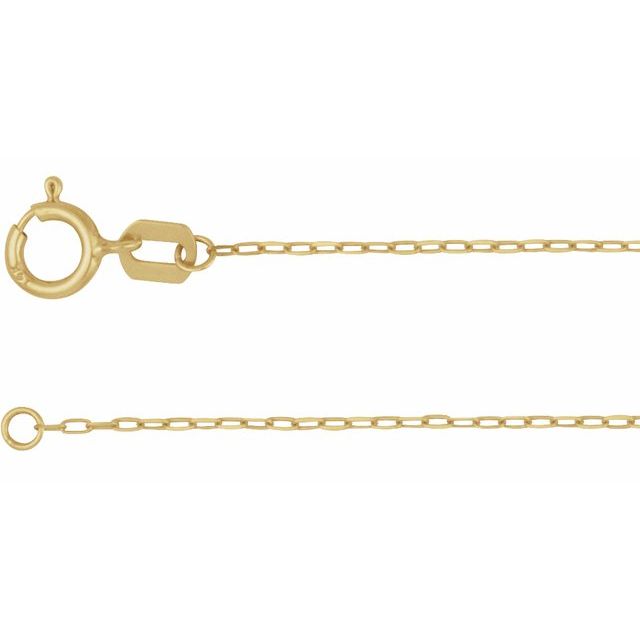 14K Yellow Gold, 7 inch .85 mm Paperclip-Style Chain - Diamond-Cut Finish