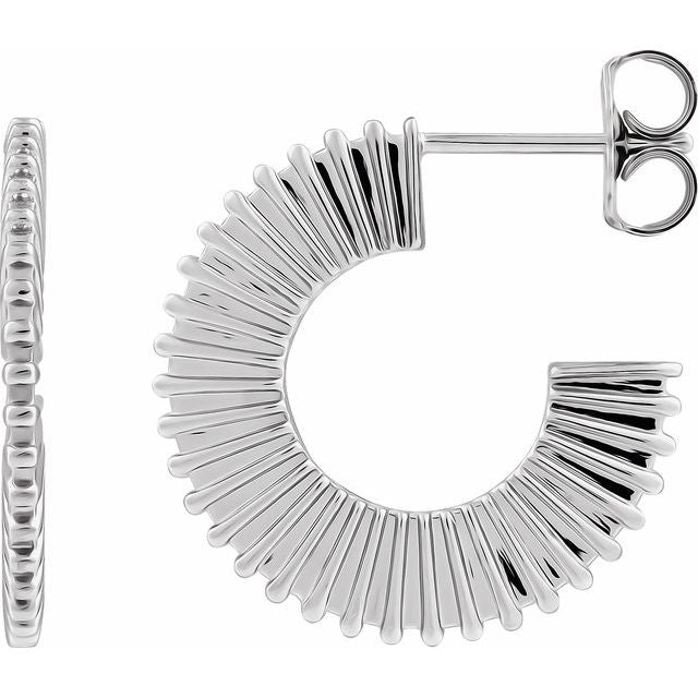 Sterling Silver Starburst Hoop Earrings