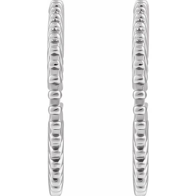 Platinum Starburst 16 mm Hoop Earrings – Elegant Design