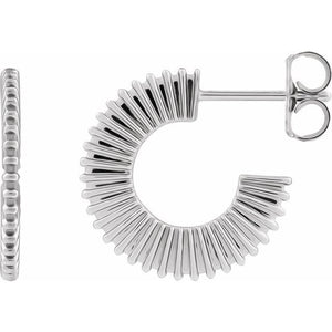 Sterling Silver Starburst Hoop Earrings