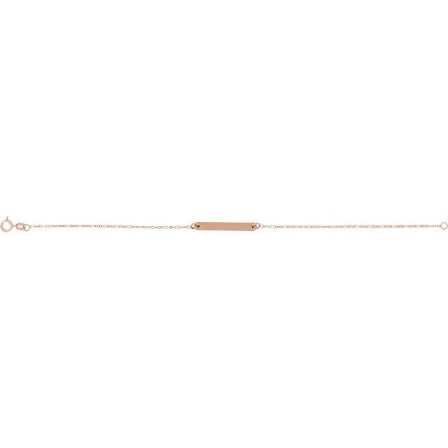 14K Rose Gold Engravable 7x5 mm Bar Bracelet – Personalizable Luxury