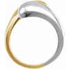 14K Gold Bypass Ring - Polished Design