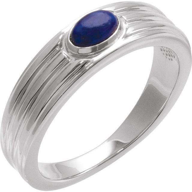 Natural Turquoise Cabochon Solitaire Ring in 14K Gold, Silver & Platinum