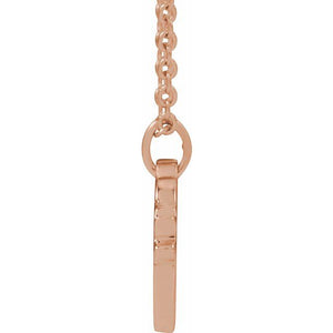 14K Yellow Gold .005 CT Natural Diamond Engravable Heart Necklace
