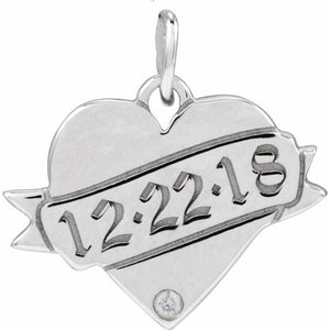 Sterling Silver Engravable Heart Pendant - Options Available