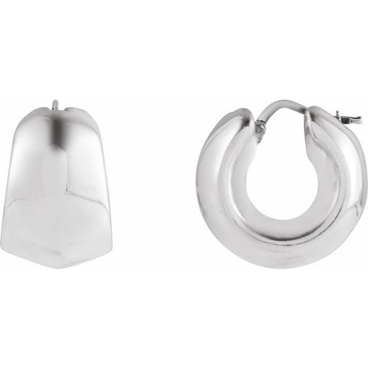 14K Gold Electroform Tapered Hoop Earrings - Options Available
