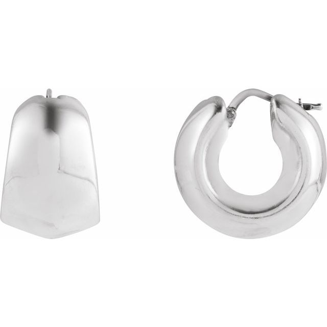 14K Gold Electroform Tapered Hoop Earrings - Options Available