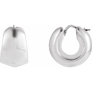 14K Gold Electroform Tapered Hoop Earrings - Options Available