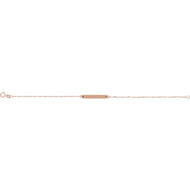 14K Rose Gold Engravable 7x5 mm Bar Bracelet – Personalizable Luxury