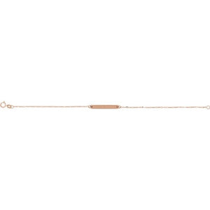 14K Rose Gold Engravable 7x5 mm Bar Bracelet – Personalizable Luxury